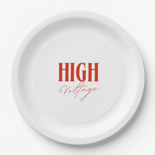 High Voltage – Bold Electric Energy Design Paper Plate (Front)