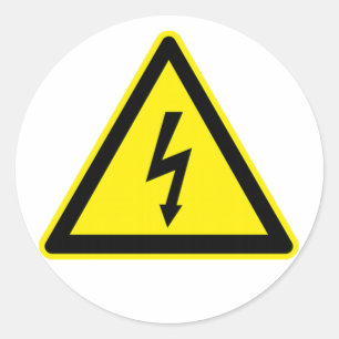 High Voltage Sign Classic Round Sticker
