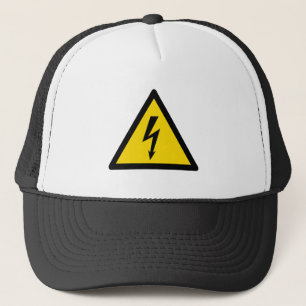 high voltage sign electric symbol caution danger p trucker hat