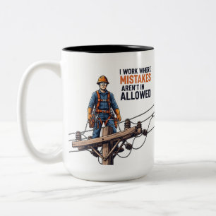 High Voltage Specialist Electrician Safety Two-Tone Coffee Mug