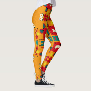 High-Waist Yoga Leggings with Unique Pattern