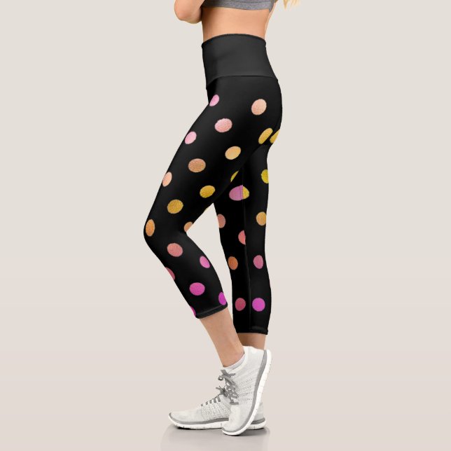High Waisted Capris con lunares en multicolores (Left)