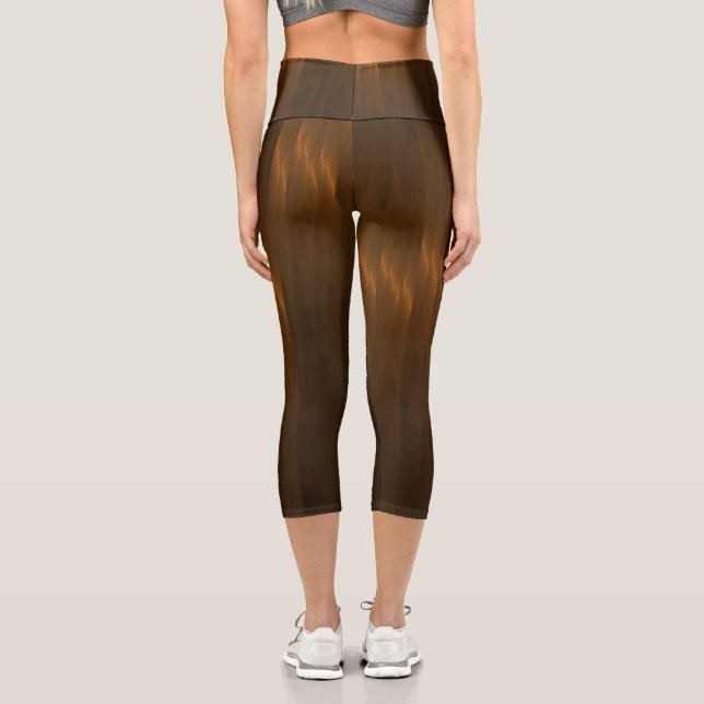 High Waisted Capris orange silk. (Back)