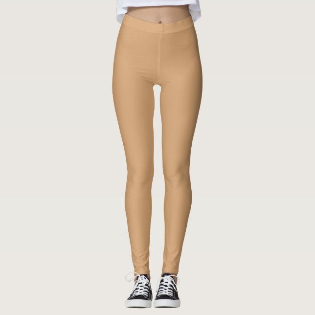 High-Waisted Custom Leggings - Warm Sand (Front)
