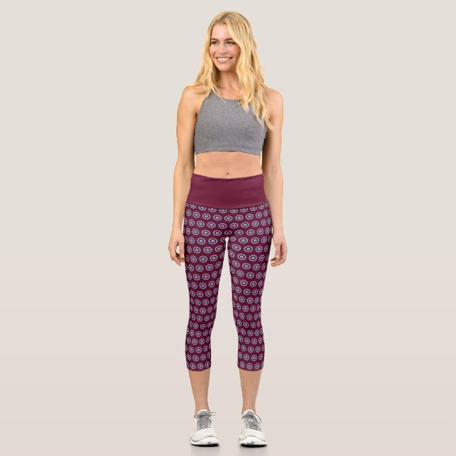 High-Waisted Geometric Capris – Stylish Design (Front)