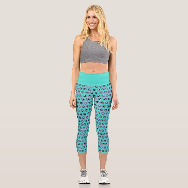 High-Waisted Geometric Capris – Stylish Design (Front)