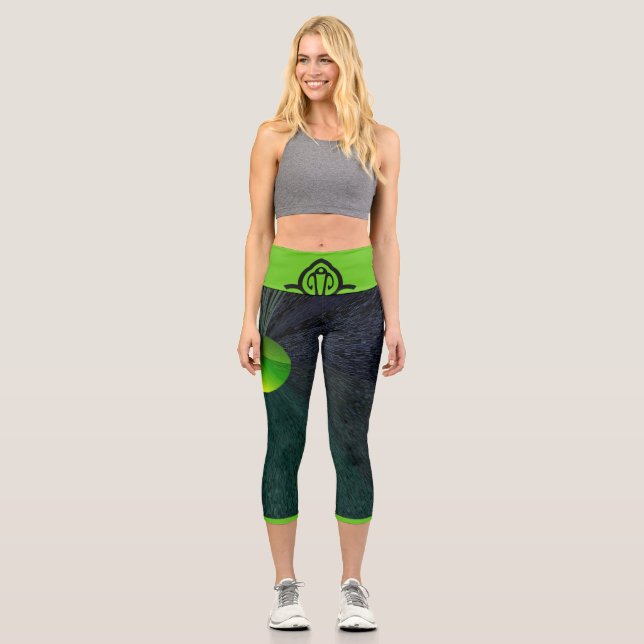 High Waisted Yoga Capris, Capri Leggings (Front)
