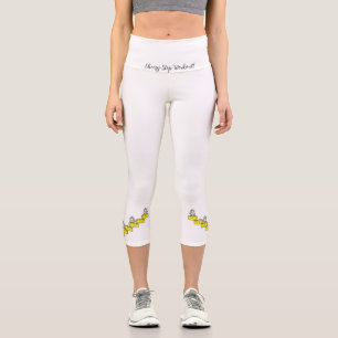 High Waisted Yoga Capris, Mouse Cheesy Mice  Capri Leggings