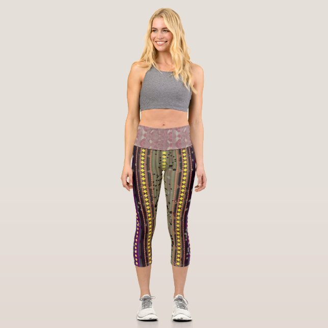 High Waisted Yoga Capris, XS (0-2) Capri Leggings (Front)