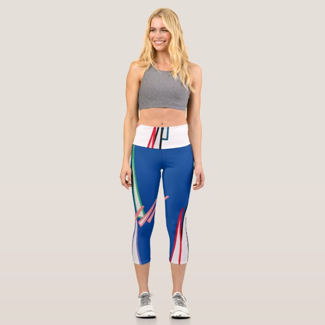 High Waisted Yoga Capris, XS Capri Leggings (Front)