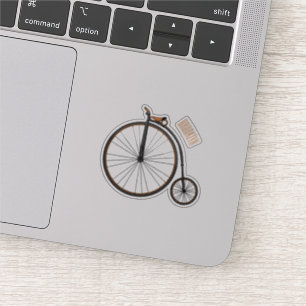 High wheel bicycle cartoon illustration