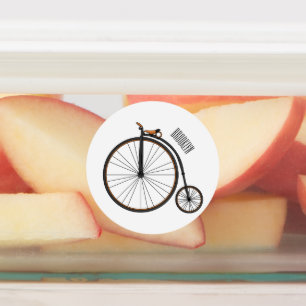 High wheel bicycle cartoon illustration