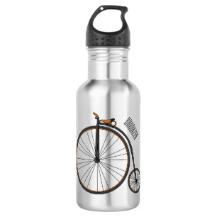 High wheel bicycle cartoon illustration 532 ml water bottle