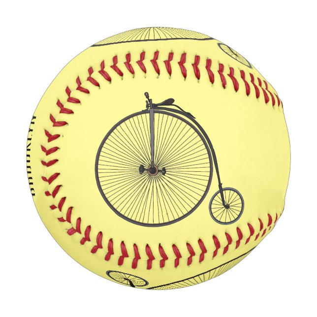 High wheel bicycle cartoon illustration baseball (Front Left)