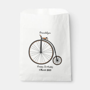 High wheel bicycle cartoon illustration favour bag