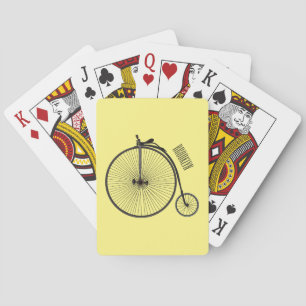 High wheel bicycle cartoon illustration playing cards