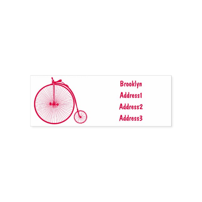 High wheel bicycle cartoon illustration self-inking stamp (Design)