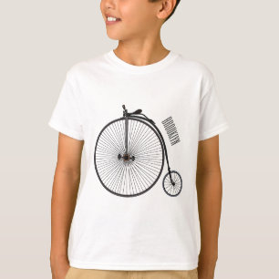 High wheel bicycle cartoon illustration T-Shirt
