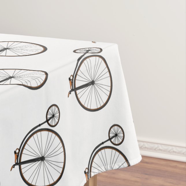 High wheel bicycle cartoon illustration tablecloth (In Situ)