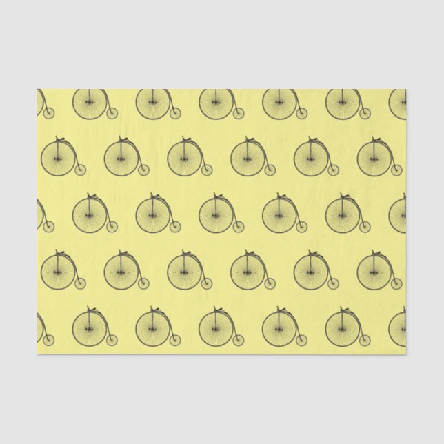 High wheel bicycle cartoon illustration tissue paper (Front)