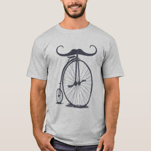 High Wheel Penny Farthing Mustache Bicycle T-Shirt