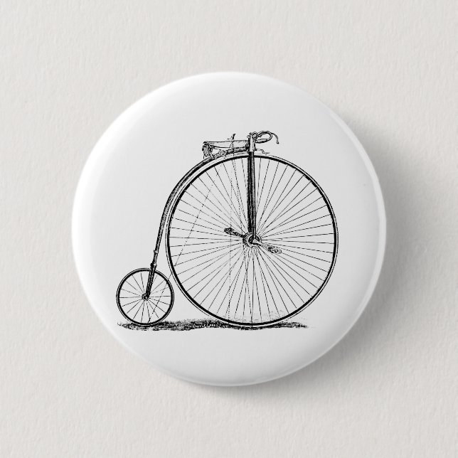 High Wheeler Bicycle Penny Farthing 2 Inch Round Button (Front)