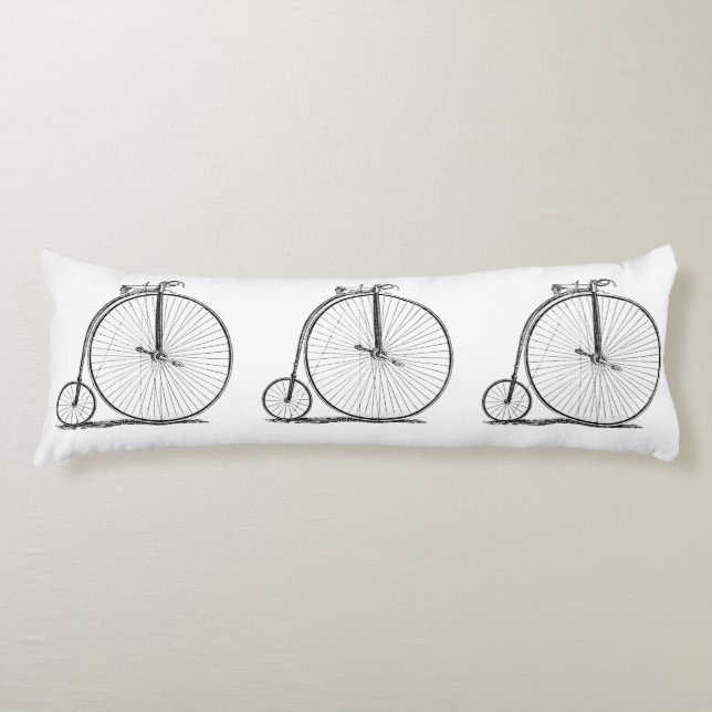 High Wheeler Bicycle Penny Farthing Body Pillow (Front)