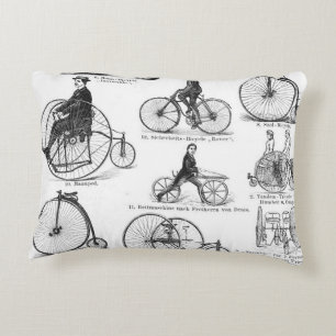 High Wheeler Bicycle Penny Farthing Decorative Pillow