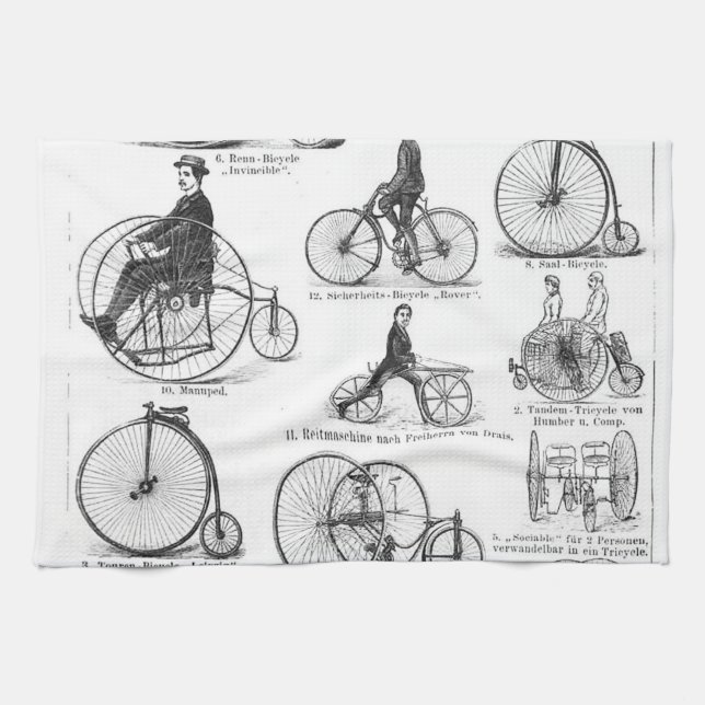 High Wheeler Bicycle Penny Farthing Kitchen Towel (Horizontal)
