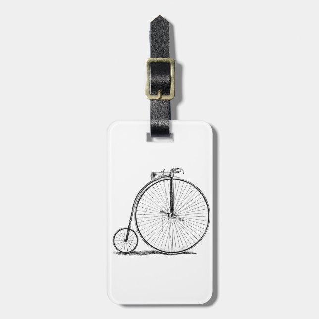 High Wheeler Bicycle Penny Farthing Luggage Tag (Front Vertical)