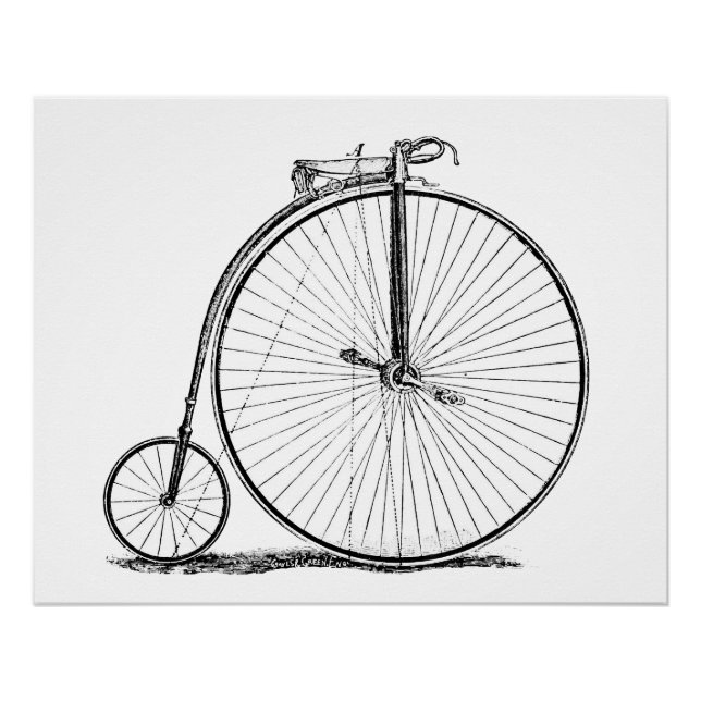 High Wheeler Bicycle Penny Farthing Poster (Front)