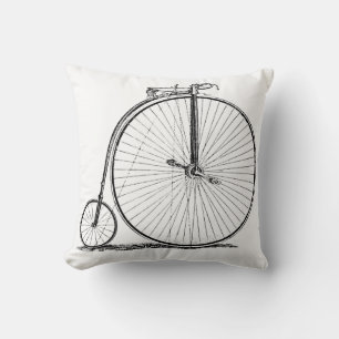 High Wheeler Bicycle Penny Farthing Throw Pillow