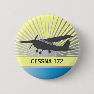 High Wing Aircraft 2 Inch Round Button