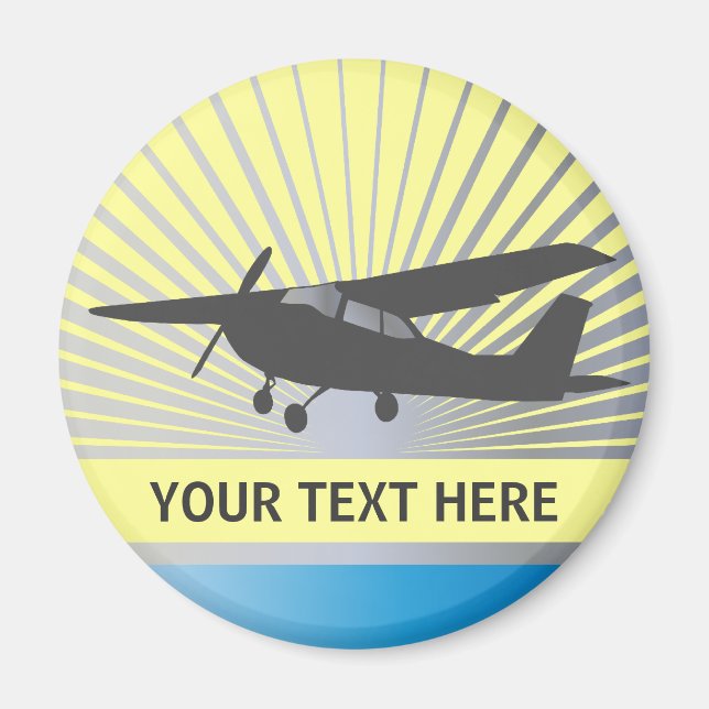High Wing Aircraft - Custom Text Magnet (Front)