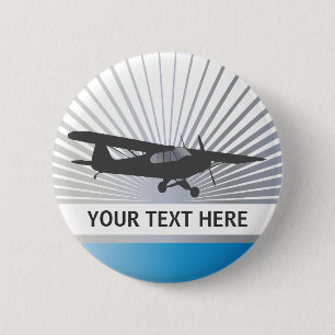 High Wing Taildragger Aircraft 2 Inch Round Button