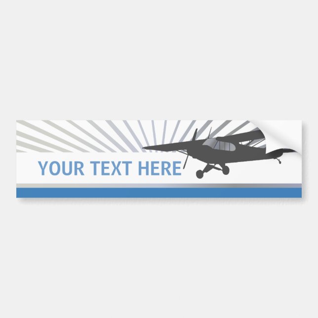 High Wing Taildragger Aircraft Bumper Sticker (Front)