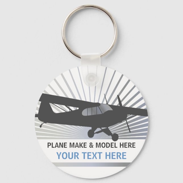 High Wing Taildragger Aircraft Keychain (Front)