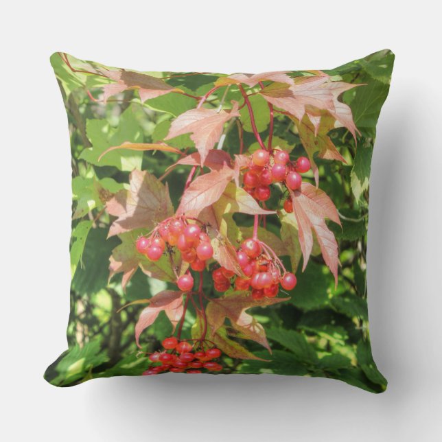 Highbush Cranberries Throw Pillow (Front)