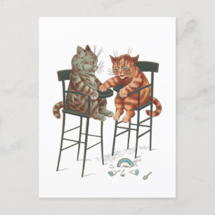Highchair Kittens by Louis Wain Postcard