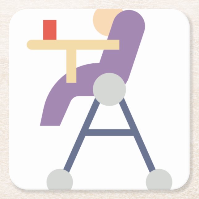 highchair square paper coaster (Front)