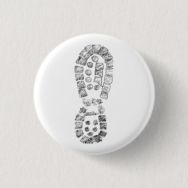 Highcountryhiker's Hiking Boot (logo) 1 Inch Round Button (Front)
