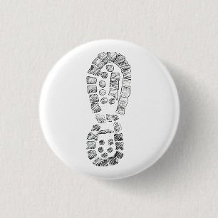 Highcountryhiker's Hiking Boot (logo) 1 Inch Round Button