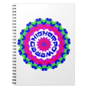 Higher Powered Spiritual Quote Kaleidoscope Design Notebook
