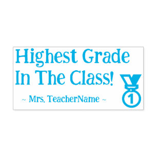 "Highest Grade In The Class!" Tutor Rubber Stamp