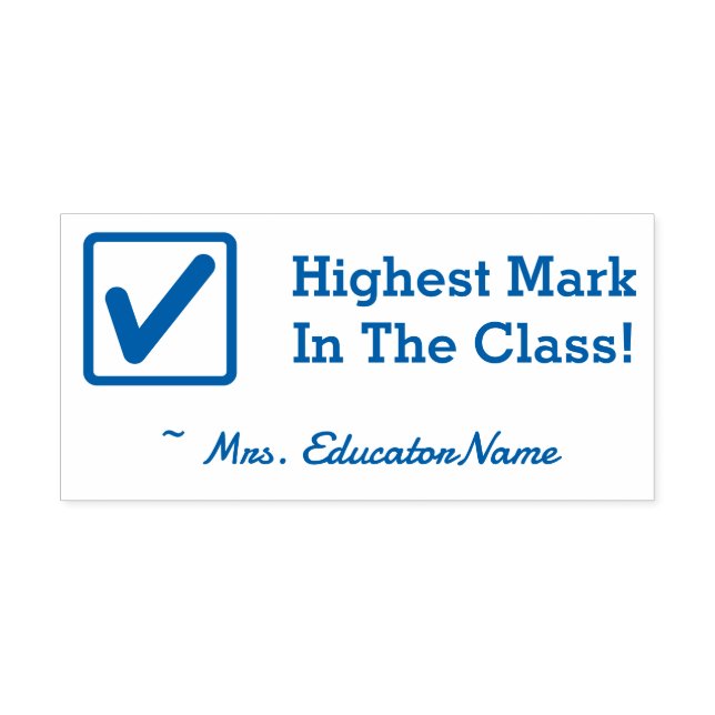 "Highest Mark In The Class!" Marking Rubber Stamp (Design)