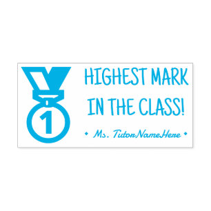 "HIGHEST MARK IN THE CLASS!" Tutor Rubber Stamp