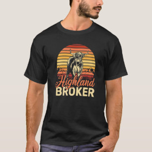 Highland Broker retro scottish cattle highland ran T-Shirt