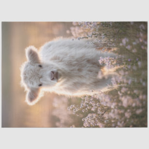 Highland Calf in Wildflowers Country Rustic Charm Tissue Paper