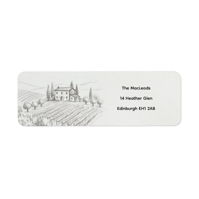 Highland Castle Sketch Return Address Label (Front)
