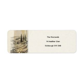 Highland Castle Sketch Return Address Label